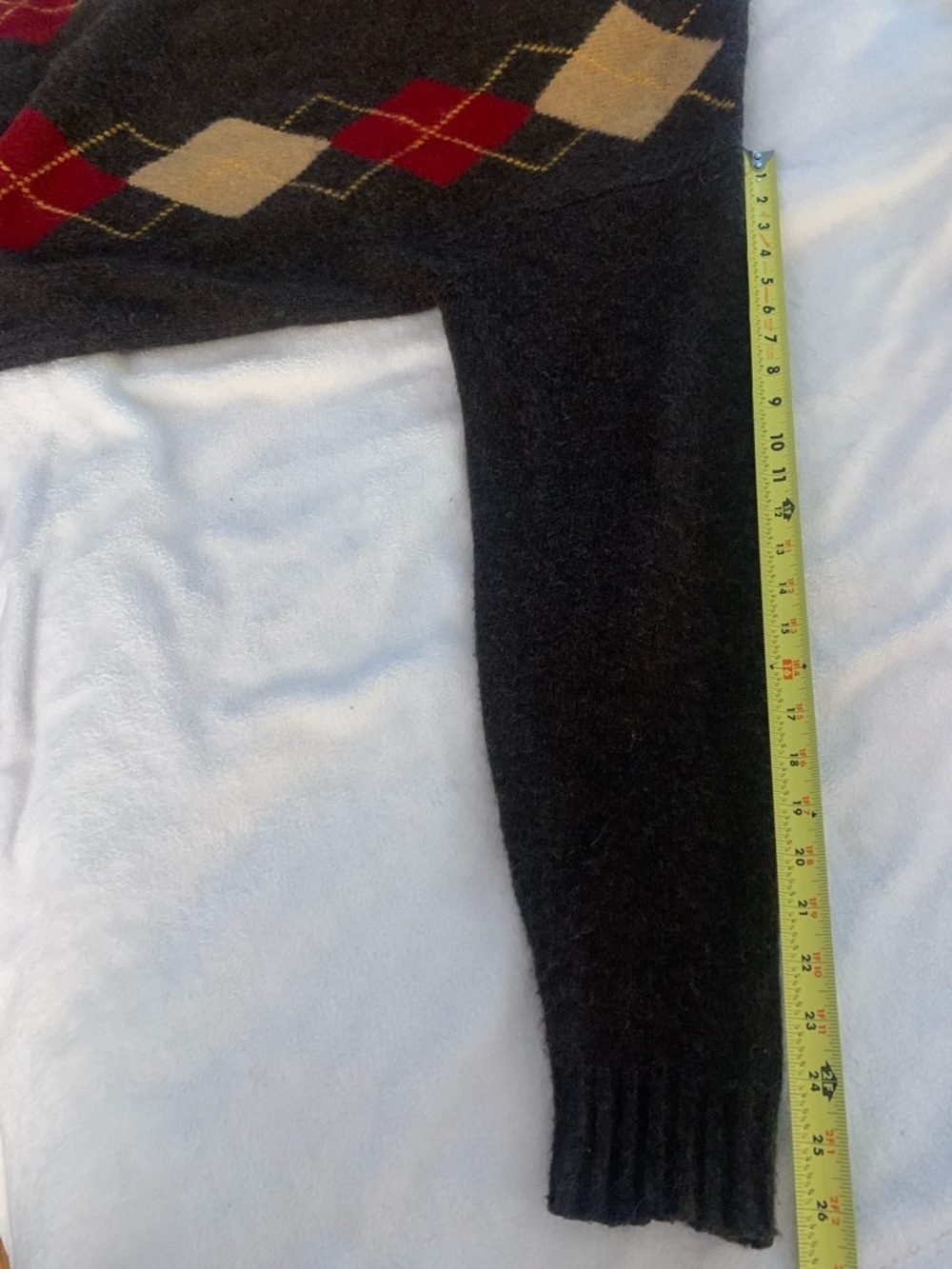 Eddie Bauer Vintage 90s y2k 100% Lambswool Argyle SweaterSize L - Picture 10 of 16